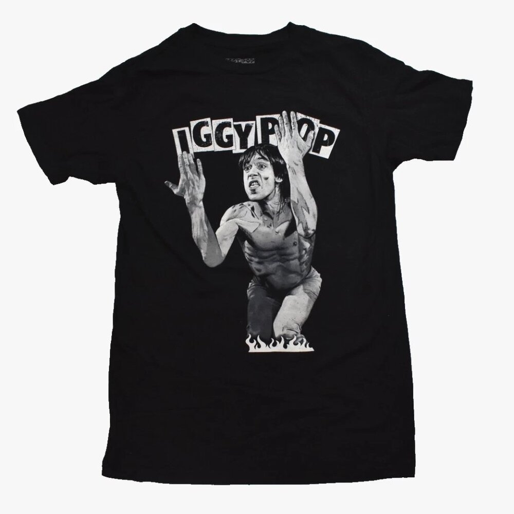 Iggy Pop Legendary Artist From The Stooges 2023 Tour Adult Black Shirt New Small